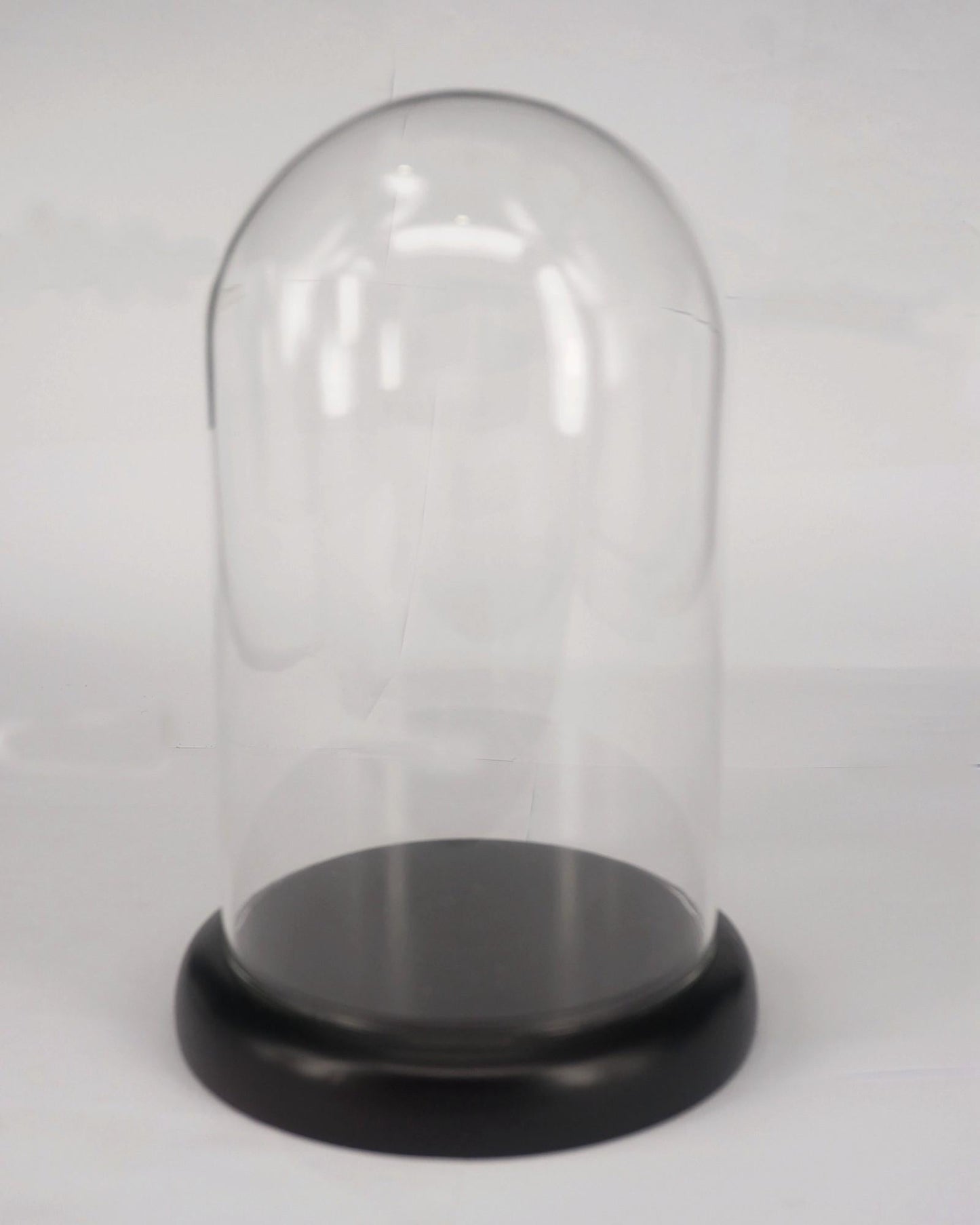 100x160mm Vintage Glass Dome Bell Jar Watch holder With Dark Wooden Base Window Display Lab Use - Maple City Timepieces