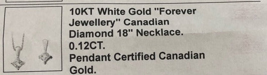 10K white gold necklace Brand new in box ....never worn - Maple City Timepieces