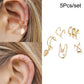 17KM Gold Leaves Ear Cuff Black Non-Piercing Ear Clips Fake Cartilage Earrings Clip Earrings For Women Men Wholesale Jewelry - Maple City Timepieces