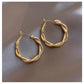 2020 New Classic Copper Alloy Smooth Metal Hoop Earrings For Woman Fashion Korean Jewelry Temperament Girl&#39;s Daily Wear Earrings - Maple City Timepieces
