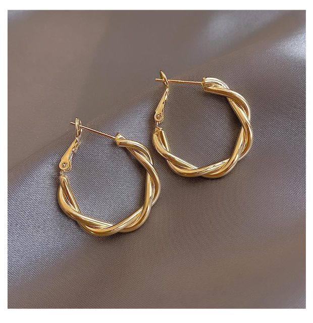 2020 New Classic Copper Alloy Smooth Metal Hoop Earrings For Woman Fashion Korean Jewelry Temperament Girl&#39;s Daily Wear Earrings - Maple City Timepieces