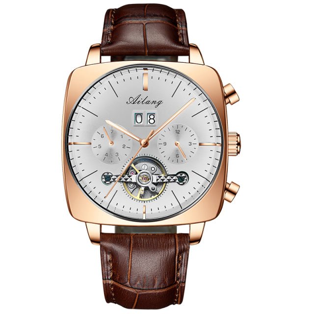 2021AILANG famous brand watch montre automatique luxe chronograph Square Large Dial Watch Hollow Waterproof mens fashion watches - Maple City Timepieces