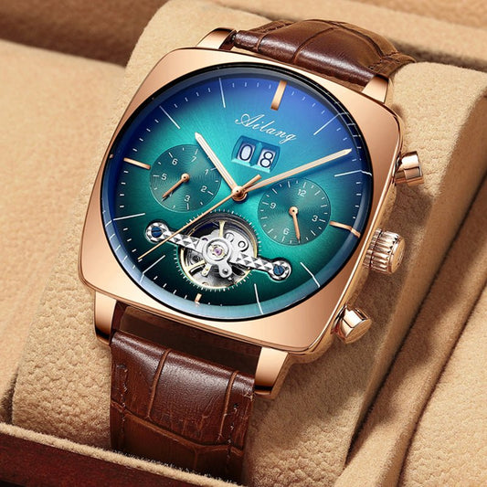 2021AILANG famous brand watch montre automatique luxe chronograph Square Large Dial Watch Hollow Waterproof mens fashion watches - Maple City Timepieces
