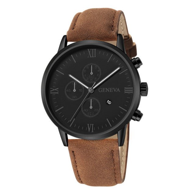 2022 Relogio Masculino Watches Men Fashion Sport Stainless Steel Case Leather Strap Watch Quartz Business Wristwatch Reloj Hombr - Maple City Timepieces