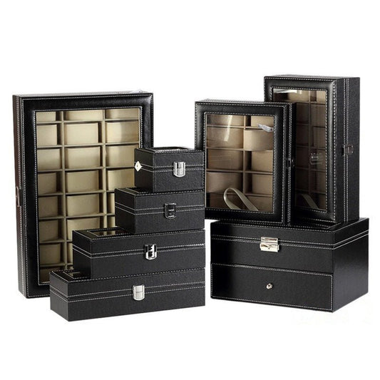 2/6/10/12 Slots PU Leather Watch Storage Box Organizer New Mechanical Mens Watch Display Holder Cases Jewelry Gift Boxes Case - Maple City Timepieces