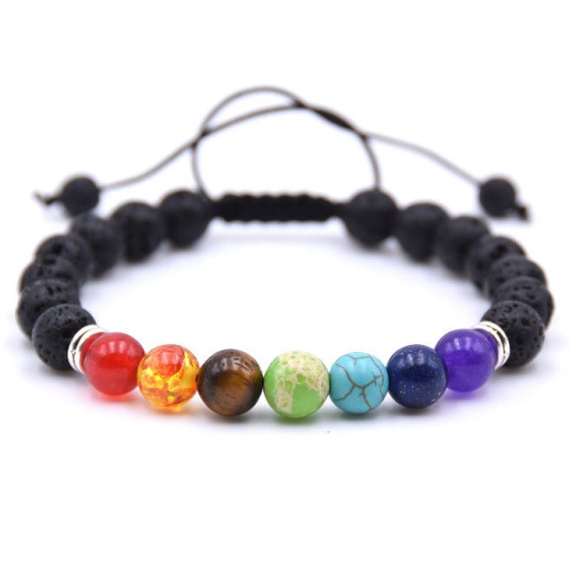 7 Chakra Charms Lava Rock Bracelets For Men Women Essential Oils Diffuser Natural stone Beads Chain Fashion handmade Jewelry - Maple City Timepieces