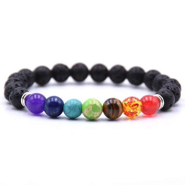 7 Chakra Charms Lava Rock Bracelets For Men Women Essential Oils Diffuser Natural stone Beads Chain Fashion handmade Jewelry - Maple City Timepieces