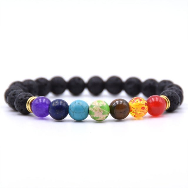 7 Chakra Charms Lava Rock Bracelets For Men Women Essential Oils Diffuser Natural stone Beads Chain Fashion handmade Jewelry - Maple City Timepieces