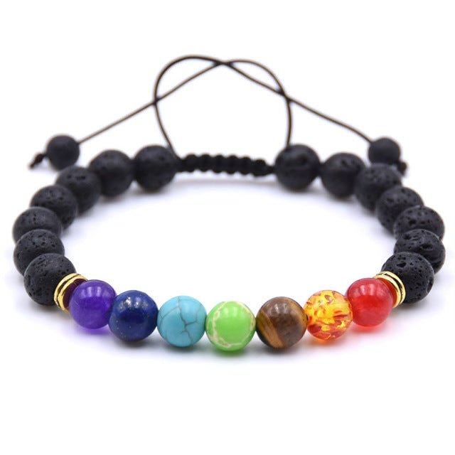 7 Chakra Charms Lava Rock Bracelets For Men Women Essential Oils Diffuser Natural stone Beads Chain Fashion handmade Jewelry - Maple City Timepieces