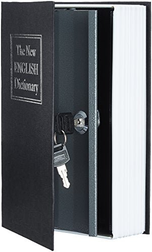 Amazon Basics Book Safe, Key Lock, Black - Maple City Timepieces