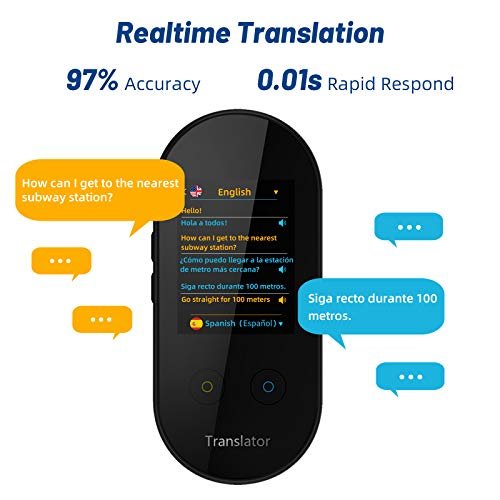 ANFIER Language Translator Device with AI Voice Translator (W08) with 2.4 inch Touchscreen Image Translation-108 Languages and Two Way Translator |Wi-Fi|-Black - Maple City Timepieces