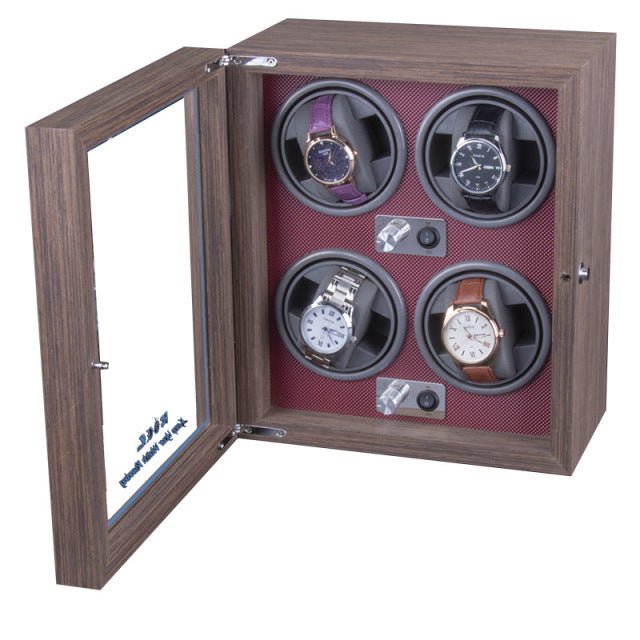 Automatic Watch Winders Box Rotator Watch Holder Wood Case Winding Watch Cabinet Clock Storage Luxury Square Stand Display Box - Maple City Timepieces