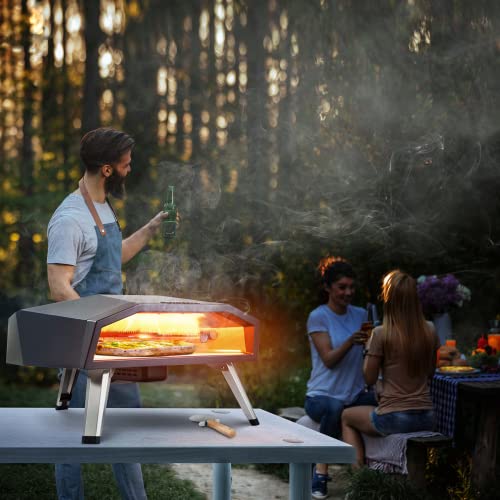 Bakebros by Foodparty Outdoor Pizza Oven (Titan Gray) Portable Gas-Fired Outside Ovens with Pizzas Peel, Stone, Infrared Thermometer, Recipe and Carry Cover Bag - Maple City Timepieces