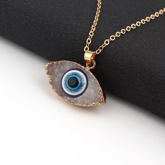 Bohemian Vintage Turkish Evil Eye Pendant Necklace Fashion Clavicle Chain Statement Long Necklace Women Jewelry Femme Collares - Maple City Timepieces