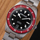 Borealis Bull Shark V2 Black Dial Red Ceramic Bezel Snow Flake Hands Date Miyota 9015 BBSV2BD - Maple City Timepieces