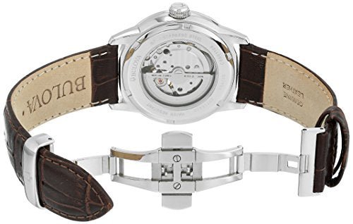 Bulova 96A120 Men's Mechanical Automatic Watch with Brown Dial and Leather Strap - Maple City Timepieces
