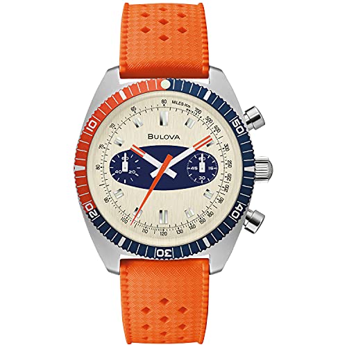 Bulova Men's Chronograph A Chronograph SS Strap Off White Dial Quartz Watch, 98A254 - Maple City Timepieces