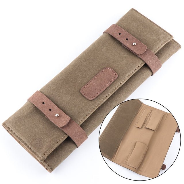 Canvas Nylon Oil Wax Watch Pouch Bag Tools Watch Case Holder Organizer Portable Military Watches Jewelry Display 007 Waterproof - Maple City Timepieces