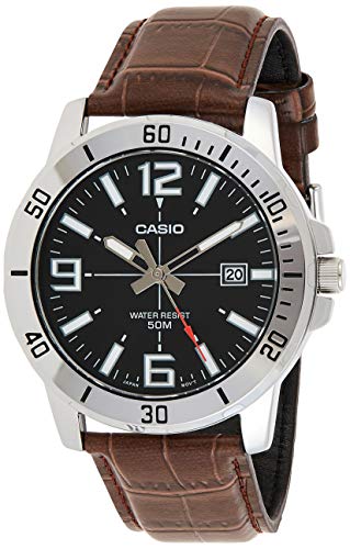 Casio MTP-VD01L-1BV Men's Enticer Stainless Steel Black Dial Casual Analog Sporty Watch - Maple City Timepieces