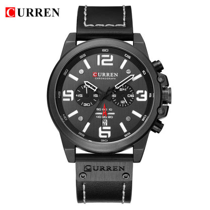 CURREN Mens Watches Top Luxury Brand Waterproof Sport Wrist Watch Chronograph Quartz Military Genuine Leather Relogio Masculino - Maple City Timepieces