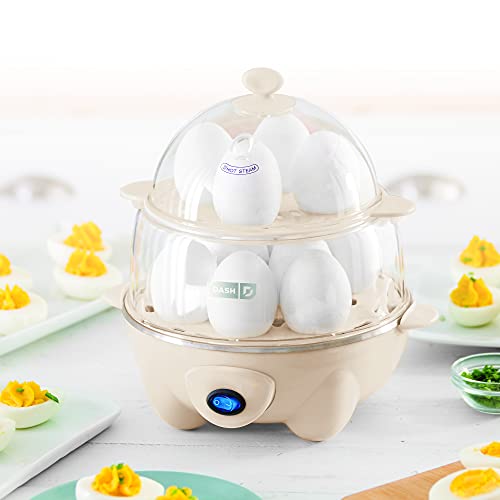Dash Deluxe Rapid Egg Cooker for Hard Boiled, Poached, Scrambled Eggs, Omelets, Steamed Vegetables, Dumplings & More, 12 capacity, with Auto Shut Off Feature - Red - Maple City Timepieces
