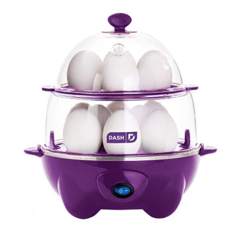 Dash Deluxe Rapid Egg Cooker for Hard Boiled, Poached, Scrambled Eggs, Omelets, Steamed Vegetables, Dumplings & More, 12 capacity, with Auto Shut Off Feature - Red - Maple City Timepieces
