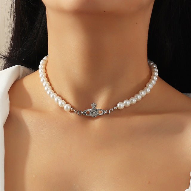 Elegant Big White Imitation Pearl Choker Necklace Clavicle Chain Fashion Necklace For Women Wedding Jewelry Collar 2021 New - Maple City Timepieces