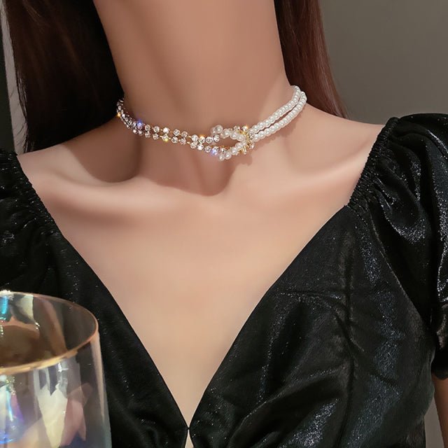 Elegant Big White Imitation Pearl Choker Necklace Clavicle Chain Fashion Necklace For Women Wedding Jewelry Collar 2021 New - Maple City Timepieces