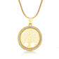 Fashion Round Hollow Tree of Life Pendant Necklace For Women Luxury Gold Color White Crystal Necklace Women Wedding Jewelry - Maple City Timepieces