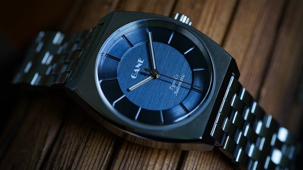 GANE - C2 Automatic Brushed Blue on Bracelet - Maple City Timepieces