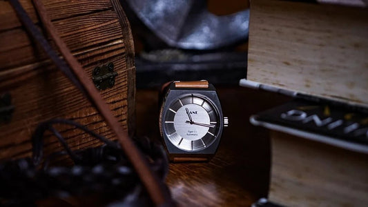 GANE - C3 Automatic Steely Silver on Leather Strap - Maple City Timepieces