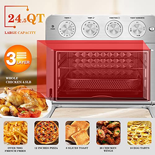 Geek Chef Air Fryer, 6 Slice 24.5QT Air Fryer Toaster Oven Combo, Air Fryer Oven, , Roast, Bake, Broil, Reheat, Fry Oil-Free, Extra Large Convection Countertop Oven, Accessories Included, Stainless Steel, ETL Listed, 1700W - Maple City Timepieces