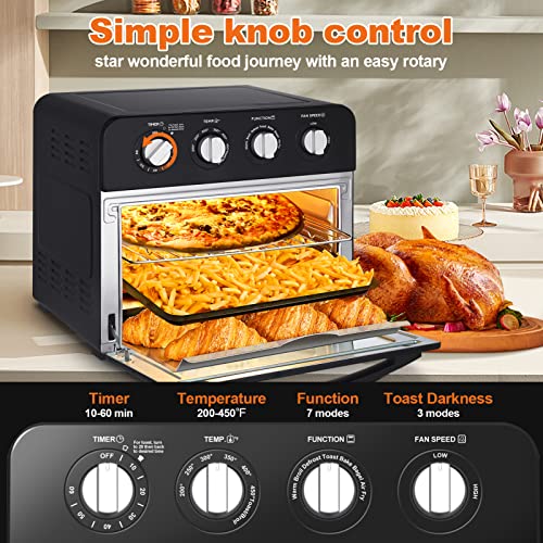 Geek Chef Air Fryer, 6 Slice 24.5QT Air Fryer Toaster Oven Combo, Air Fryer Oven, , Roast, Bake, Broil, Reheat, Fry Oil-Free, Extra Large Convection Countertop Oven, Accessories Included, Stainless Steel, ETL Listed, 1700W - Maple City Timepieces