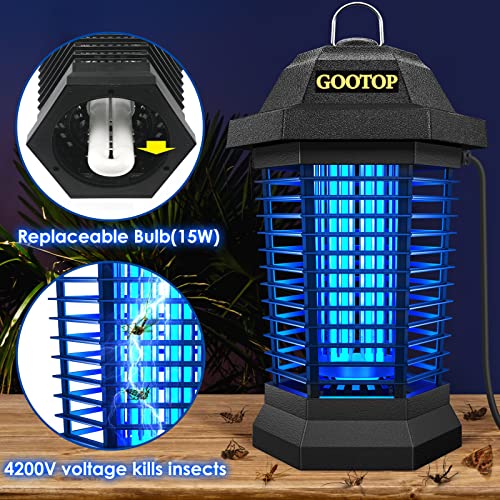 GOOTOP Mosquito Zapper Outdoor, Bug Zapper Outdoor Electric, Insect Fly Traps, Fly Zapper, Mosquito Killer for Patio Indoor - Maple City Timepieces