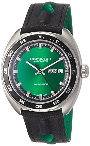 Hamilton American Classic Pan Europ Automatic Green Dial Mens Watch H35415761 - Maple City Timepieces