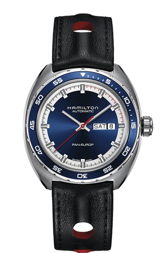 Hamilton American Classic Pan Europ Blue Dial 42MM Automatic H35405741 - Maple City Timepieces