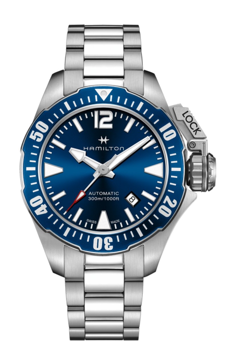 Hamilton Khaki Navy Frogman Blue Dial 42MM Automatic H77705145 - Maple City Timepieces