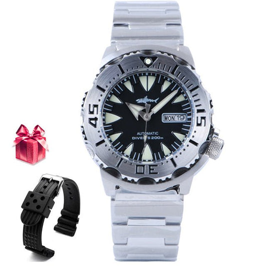 HEIMDALLR Monster V2 Frost Automatic Watch Men NH36A Men&#39;s Mechanical Sapphire Glass 62mas Black PVD Luminous Diving Watch 200M - Maple City Timepieces