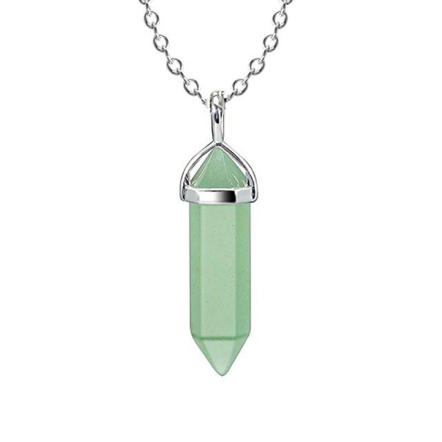 Hexagonal Pendulum Reiki column necklace natural Stone crystal pendant Stone Pendant Necklace for Women men jewelry Amulet - Maple City Timepieces