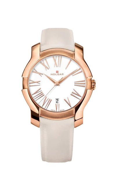 HOLGAR - Holgar Women's White Dial, 5N Rose Gold Case and Bracelet - Maple City Timepieces