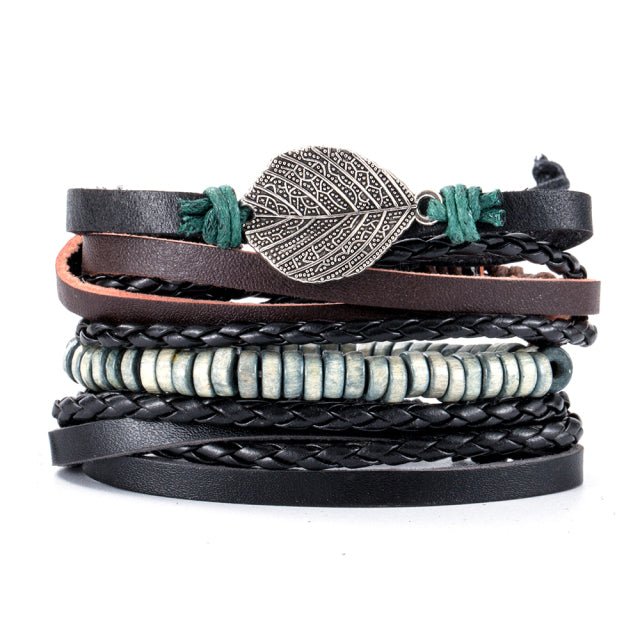 Hot Sale Retro Multi-layer Leather Bracelets For Man Wooden Beads Bracelet Handmade Owl Anchor Infinty Charm Bracelet Wrap Jewel - Maple City Timepieces
