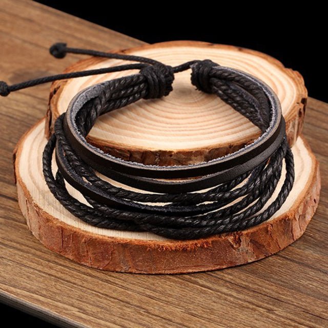Hot Sale Retro Multi-layer Leather Bracelets For Man Wooden Beads Bracelet Handmade Owl Anchor Infinty Charm Bracelet Wrap Jewel - Maple City Timepieces