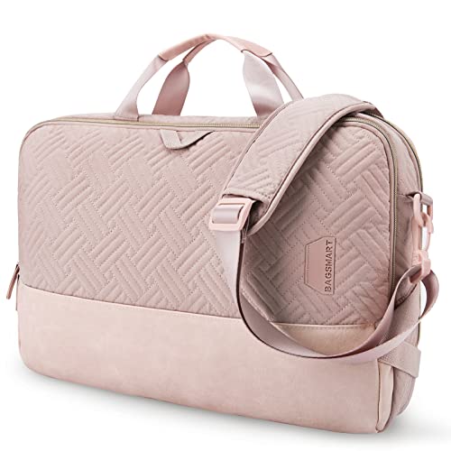 Laptop Bag for Women,BAGSMART 15.6 Inch Computer Bag,Laptop Carrying Case,Laptop Business Briefcase,Office Bag Travel Work,Pink - Maple City Timepieces