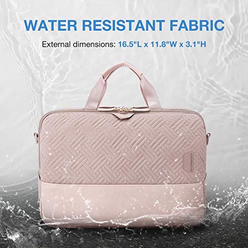 Laptop Bag for Women,BAGSMART 15.6 Inch Computer Bag,Laptop Carrying Case,Laptop Business Briefcase,Office Bag Travel Work,Pink - Maple City Timepieces