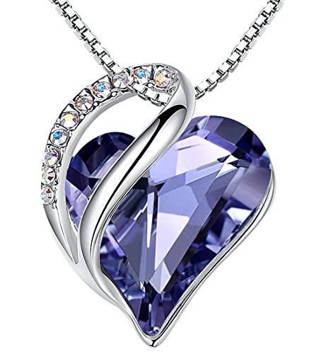 Leafael Birthstone Heart Necklace for Women | Birthstone Necklace With Healing Crystals | Allergy-Free Pendant Necklace with Gift Box Included - Maple City Timepieces
