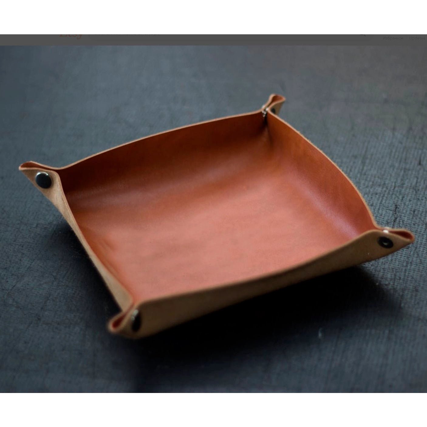 leather valet tray, catchall tray, storage tray - Maple City Timepieces