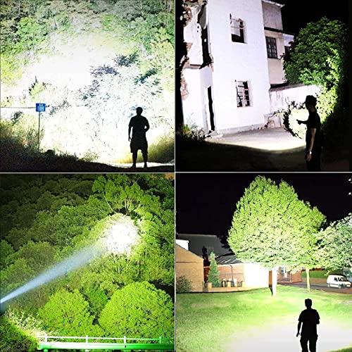 LED Flashlight Rechargeable, 90000 Lumens Super Bright Flashlight, Powerful LED Flashlight with 3 Modes Zoomable Charger, Waterproof Rechargeable Flashlight for Camping - Maple City Timepieces