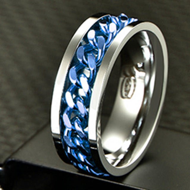 Letdiffery Cool Stainless Steel Rotatable Men Ring High Quality Spinner Chain Punk Women Jewelry for Party Gift - Maple City Timepieces