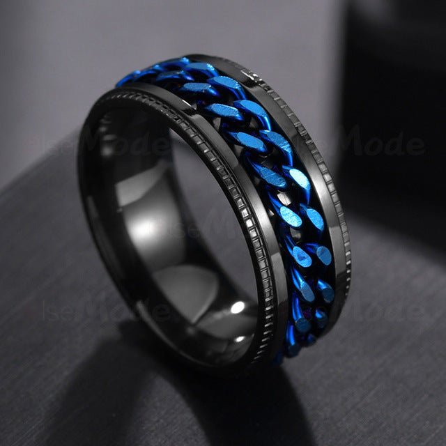 Letdiffery Cool Stainless Steel Rotatable Men Ring High Quality Spinner Chain Punk Women Jewelry for Party Gift - Maple City Timepieces