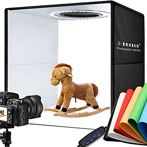 Light Box Photography 30cm/12"x12" Portable Photo-Box Booth, Mini Shooting Tent Kit with 112 LED Lights Dimmable, 6 Photo Backdrops for Product Photography - Maple City Timepieces